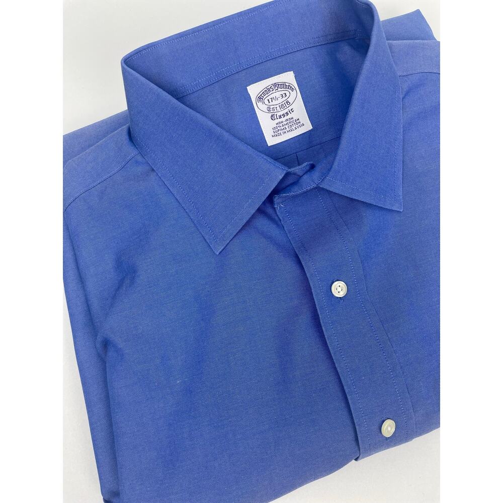 Brooks Brothers Dress Shirt Men’s 17.5 33 Long Sleeve Blue